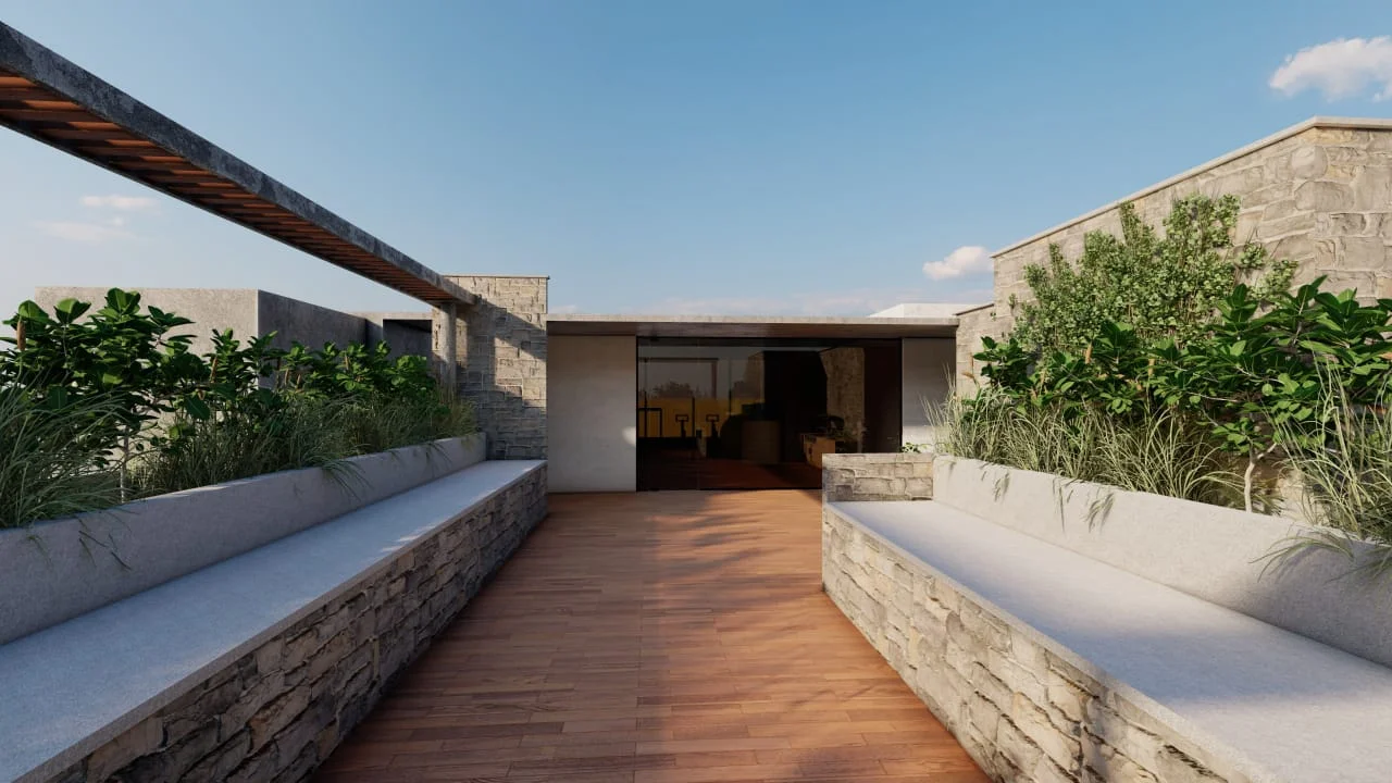 Landscaped garden walkway